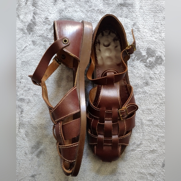 Vintage BF Goodrich Woven Sandals, Leather Arch Comfort Brown, Men's Size 10 - Picture 2 of 8